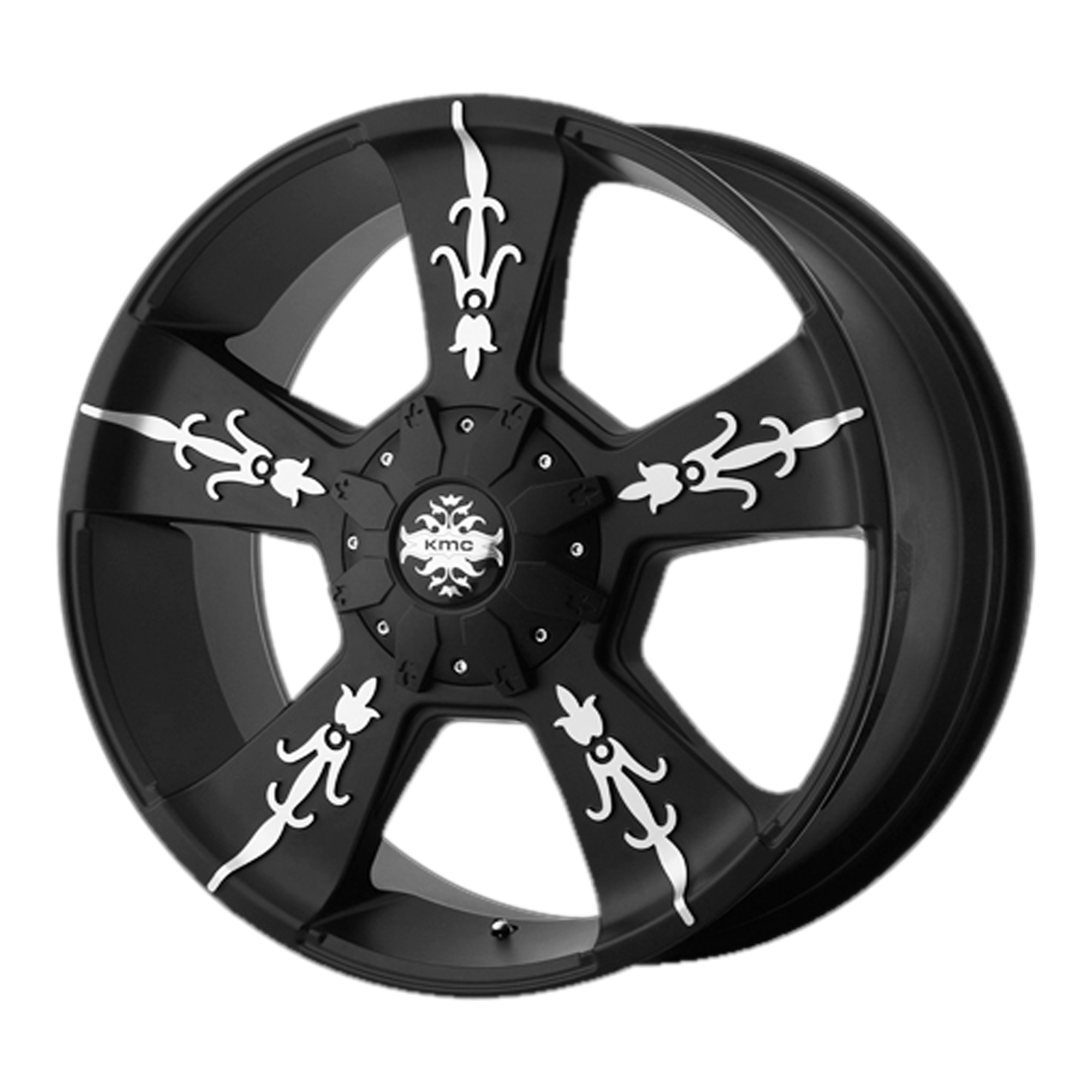 KMC KM668 VANDAL 22X9 MATTE BLACK WITH MACHINED FACE 8X6.5 - KM66822980718