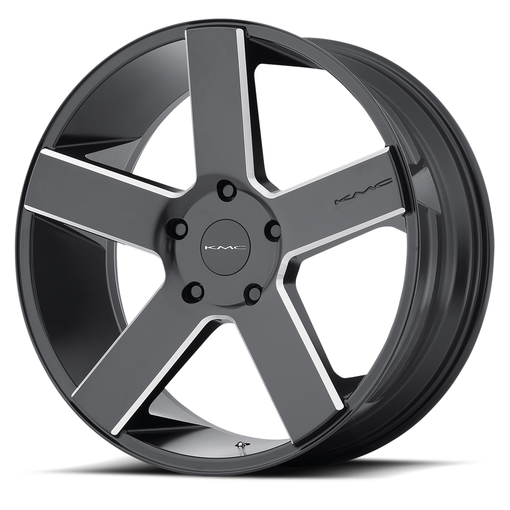 KMC KM690 MC 5 20X8.5 SATIN BLACK  BLACK WITH MILLED SPOKES 5X150 - KM69028558935