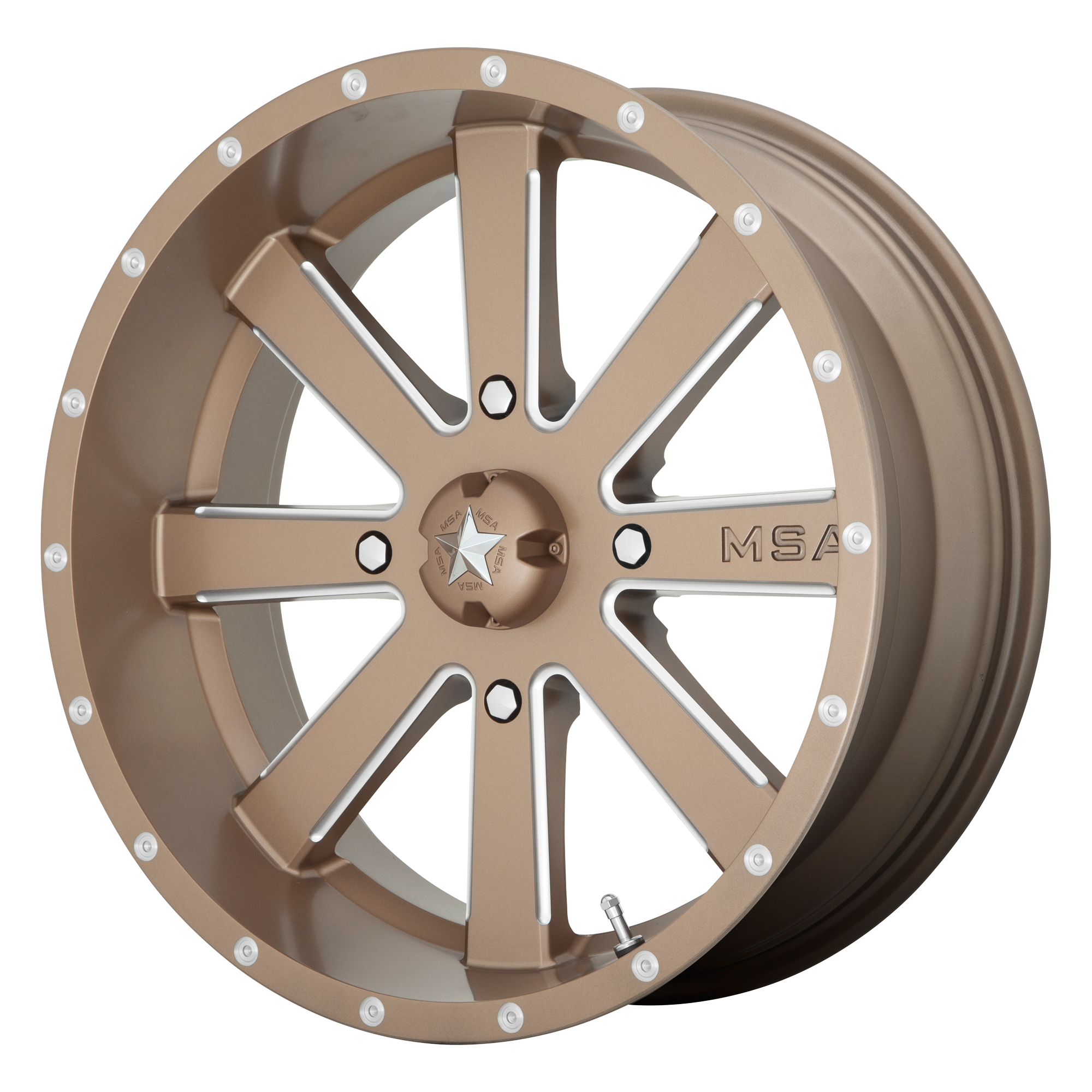 MSA Offroad Wheels M34 FLASH 20X7 BRONZE MILLED 4X137 - M34-020737B MSA Offroad Wheels M34 FLASH 20X7 BRONZE MILLED 4X137 - M34-020737B