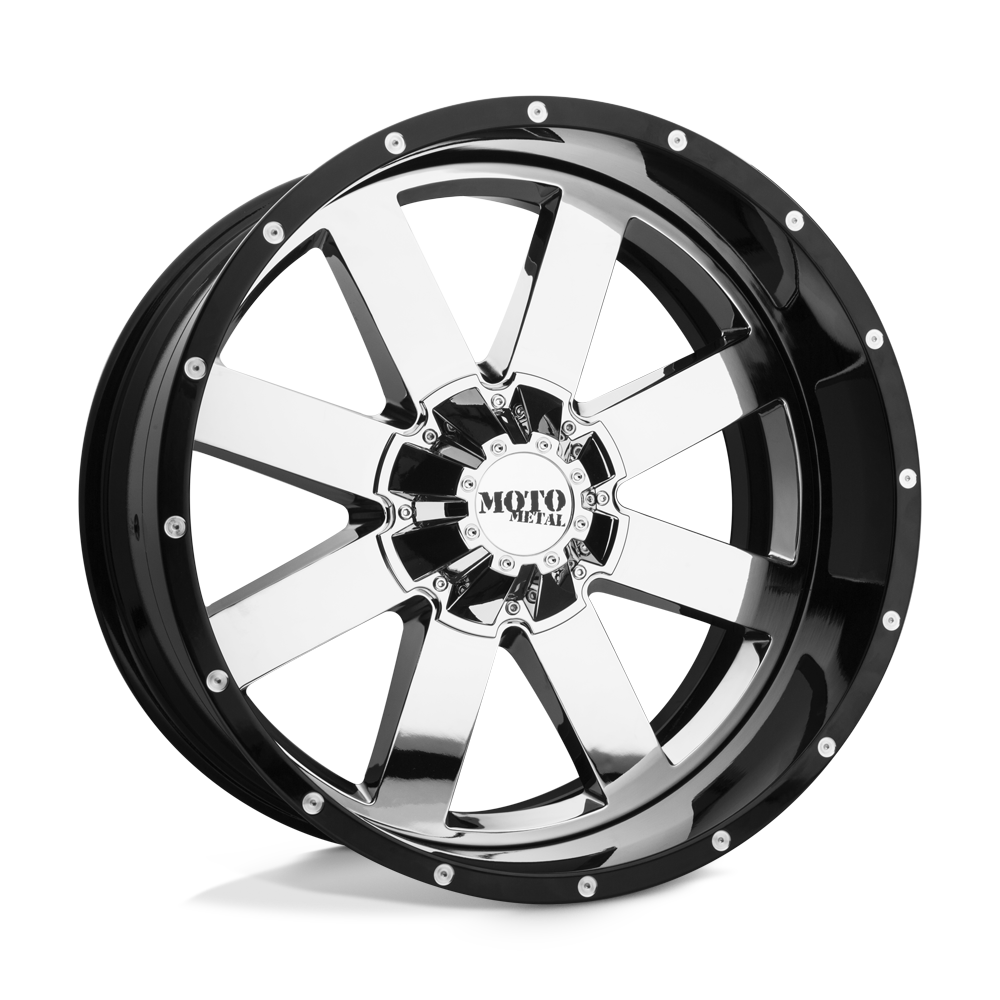 Moto Metal MO200 20X10 CHROME CENTER GLOSS BLACK MILLED LIP 5X5.0 - MO200-20105018NCB Moto Metal MO200 20X10 CHROME CENTER GLOSS BLACK MILLED LIP 5X5.0 - MO200-20105018NCB