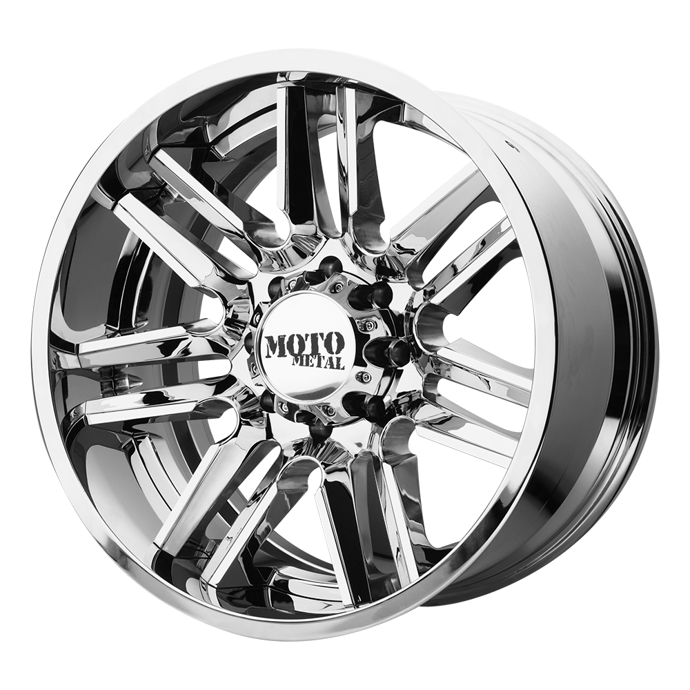 Moto Metal MO202 20X10 CHROME CENTER GLOSS BLACK MILLED LIP 5X5.5 - MO202-20108518NCB