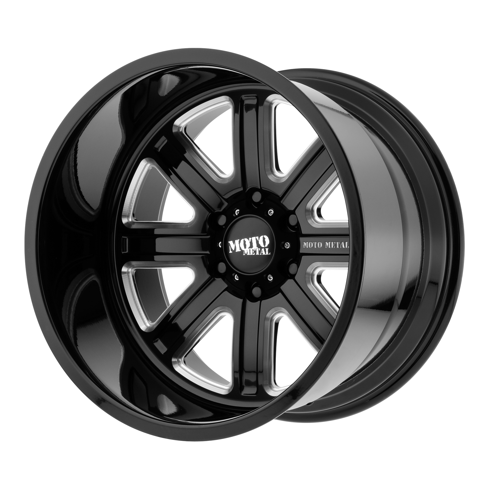Moto Metal MO402 22X14 GLOSS BLACK MILLED 5X5.0 - MO40222450976N