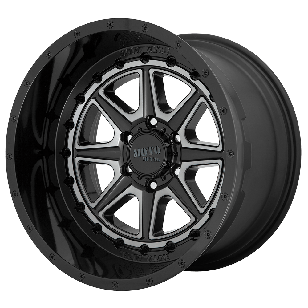 Moto Metal MO801 PHANTOM 24X12 GLOSS BLACK WITH GRAY TINT 8X170 - MO80124287444N