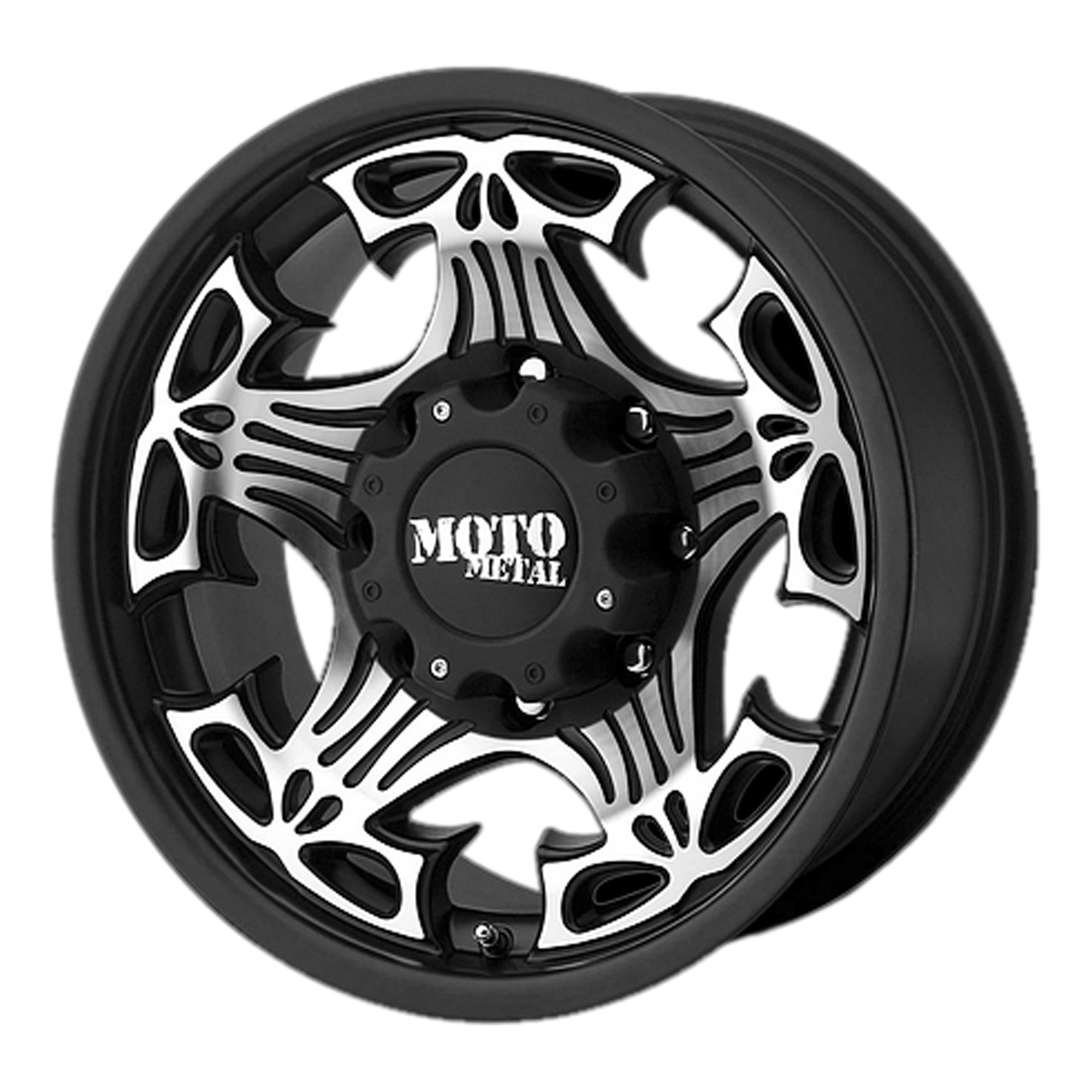 Moto Metal MO909 SKULL 18X9 GLOSS BLACK WITH MACHINED FACE 8X6.5 - MO90989080312N