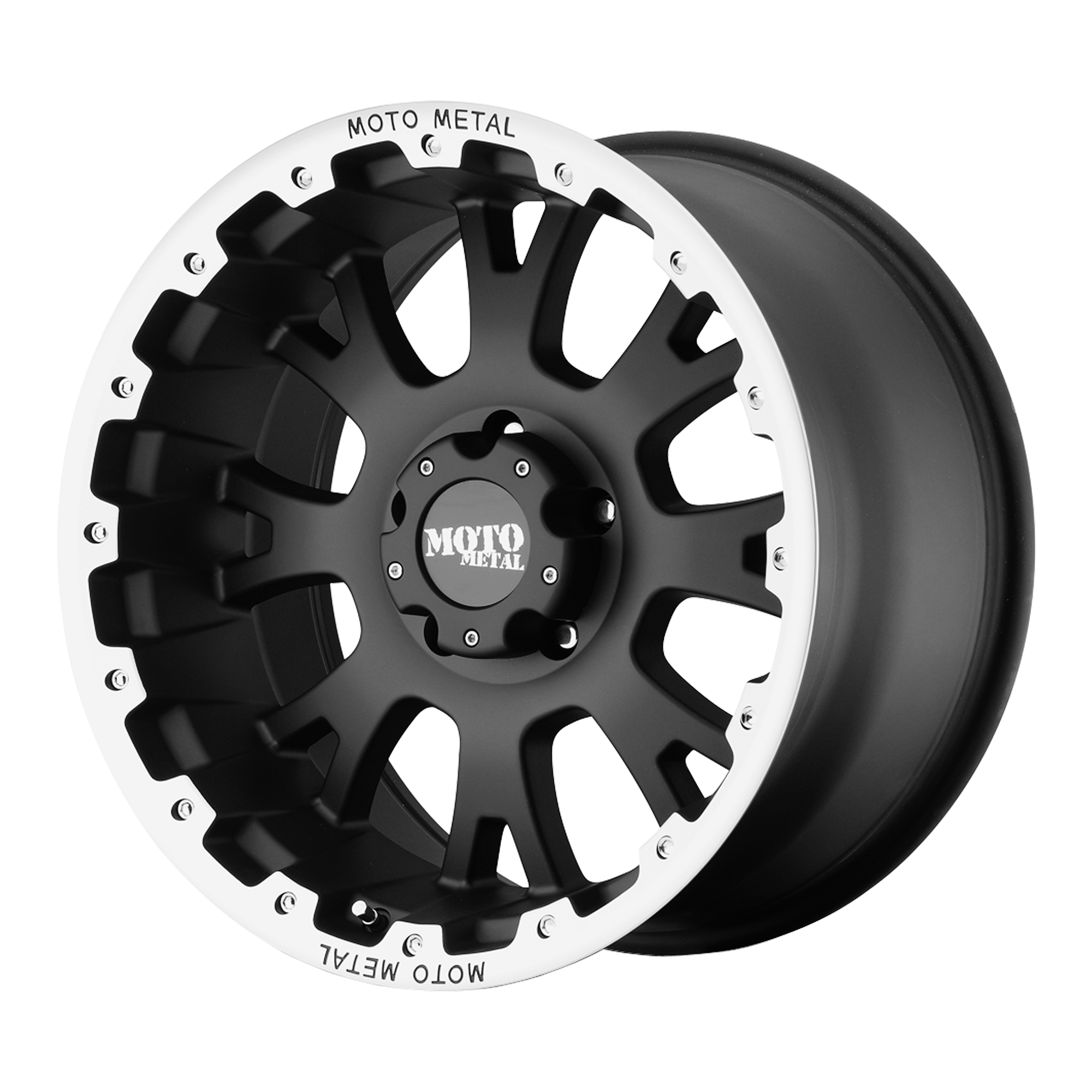 Moto Metal MO956 20X9 MATTE BLACK WITH MACHINED LIP 5X150 - MO95629058730