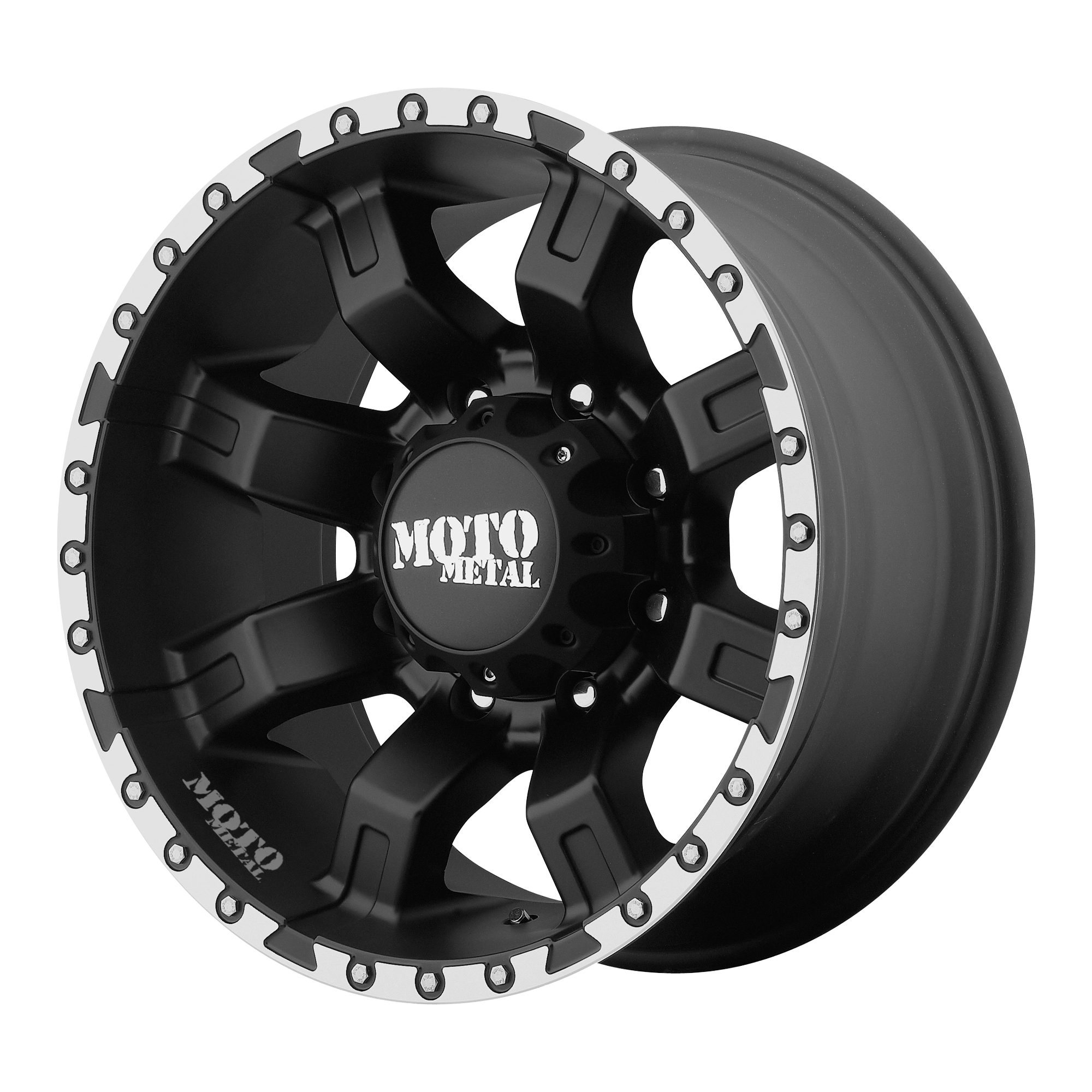 Moto Metal MO968 20X12 SATIN BLACK WITH MACHINED FLANGE 8X6.5 - MO96821280544N Moto Metal MO968 20X12 SATIN BLACK WITH MACHINED FLANGE 8X6.5 - MO96821280544N