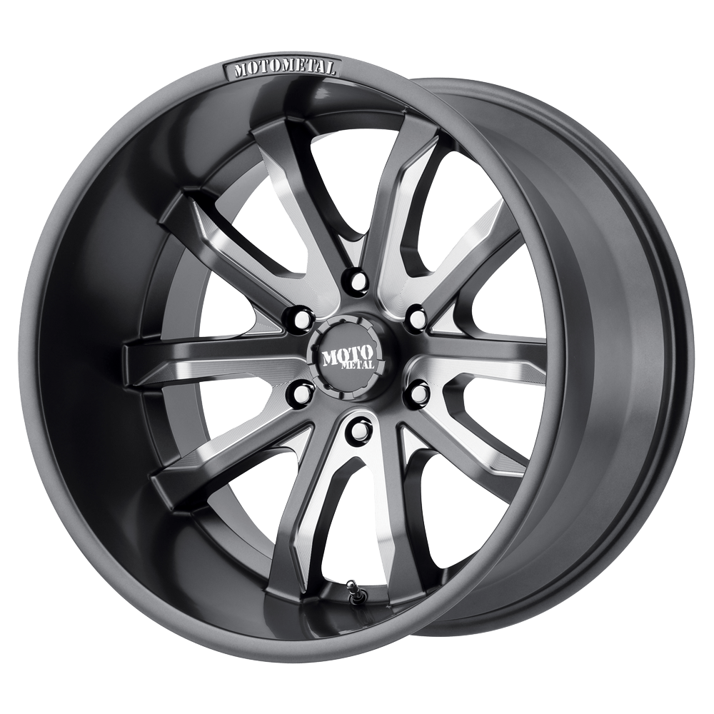 Moto Metal MO983 DAGGER 20X10 SATIN GRAY MILLED 6X5.5 - MO98321068418N