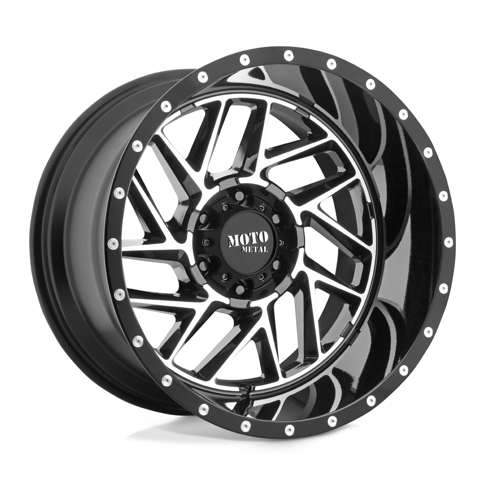 Moto Metal MO985 BREAKOUT 20X9 GLOSS BLACK MACHINED 8X6.5 - MO98529080300