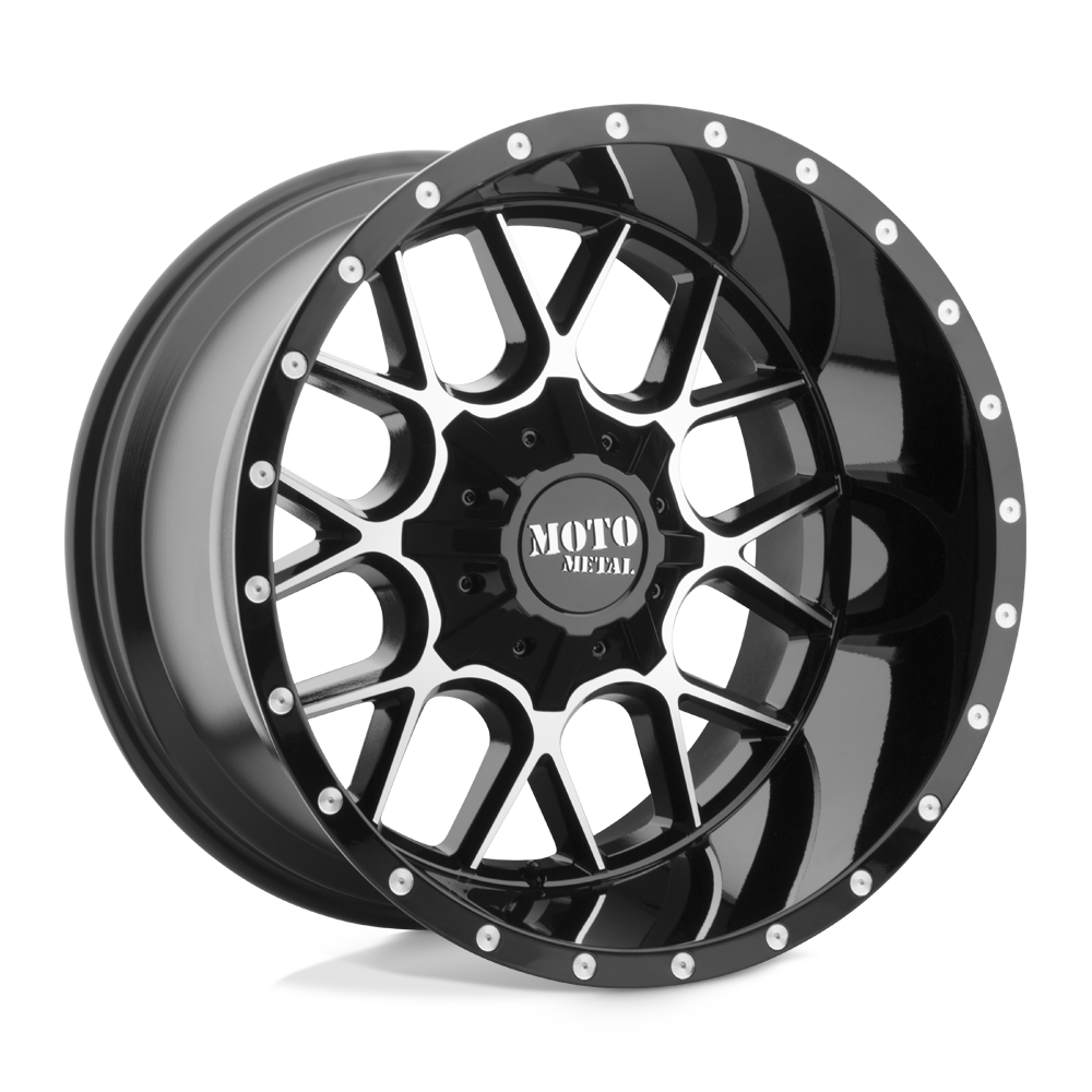 Moto Metal MO986 SIEGE 20X12 GLOSS BLACK MACHINED 8X6.5 - MO98621280344N