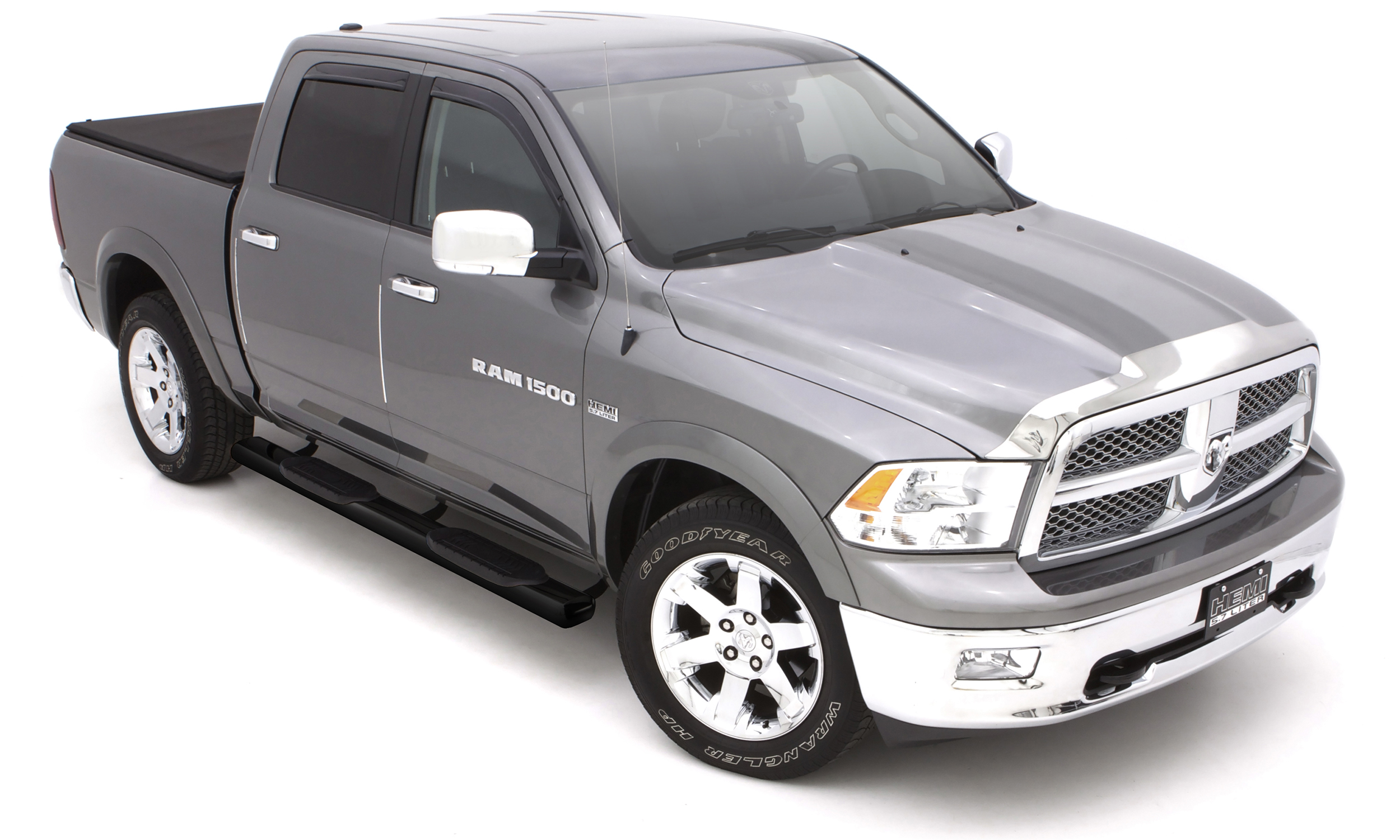 Lund 22268738 Black Composite 6 Inch Oval Straight Nerf Bars for 2015-2018 Dodge Ram 1500 Crew Cab-22268738