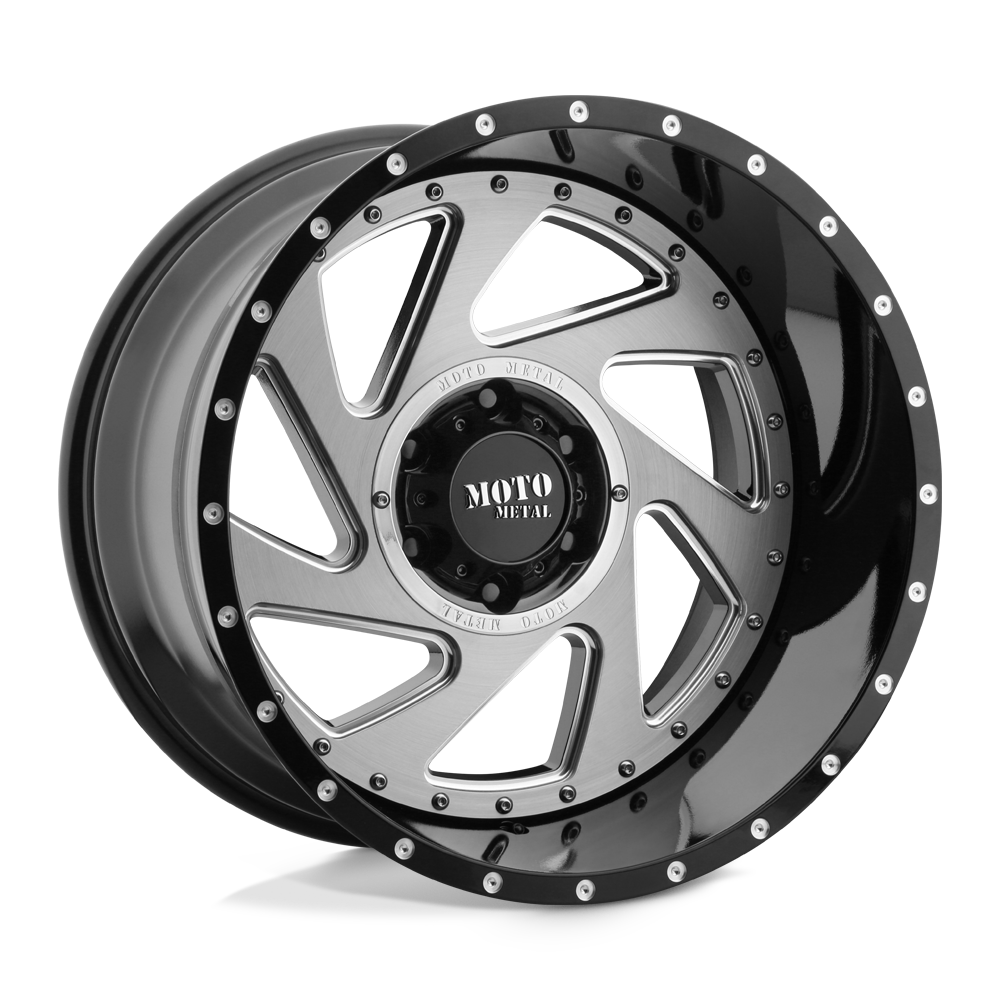 Moto Metal MO989 CHANGE UP 20X12 GLOSS BLACK MILLED BRUSHED INSERTS 8X170 - MO98921287344N