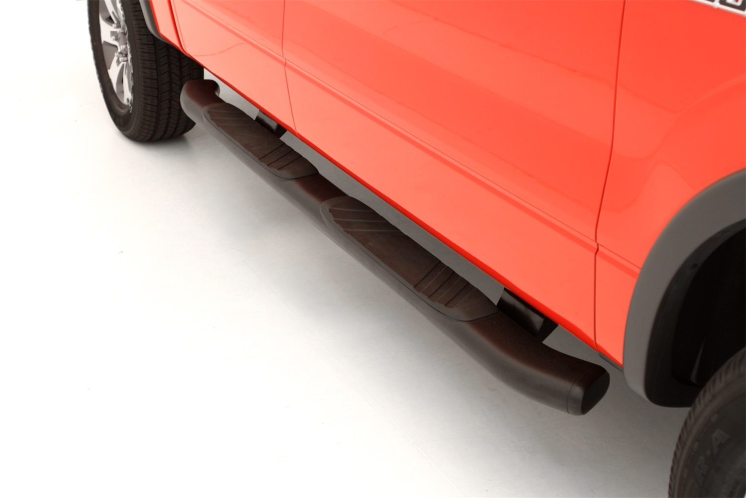 Lund 22758737 Black Composite 5 Inch Oval Bent Nerf Bars for 2004-2014 Ford F-150 Crew Cab, 2006-2014 Lincoln Mark LT Crew Cab-22758737