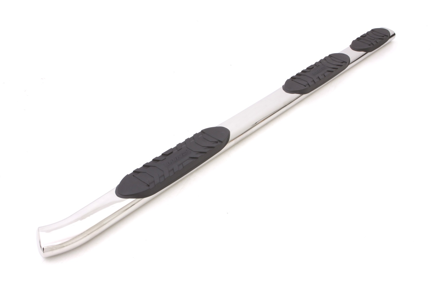 Lund 244104009 Polished Stainless Steel 5 Inch Oval Wheel-to-Wheel Nerf Bars for 2019 Chevrolet Silverado 1500 LD, 2007-2018 Silverado/Sierra 1500, 2007-2019 Silverado/Sierra 2500HD/3500HD Extended Cab with 6.5 Ft. Bed; Rocker Panel Mount-244104009