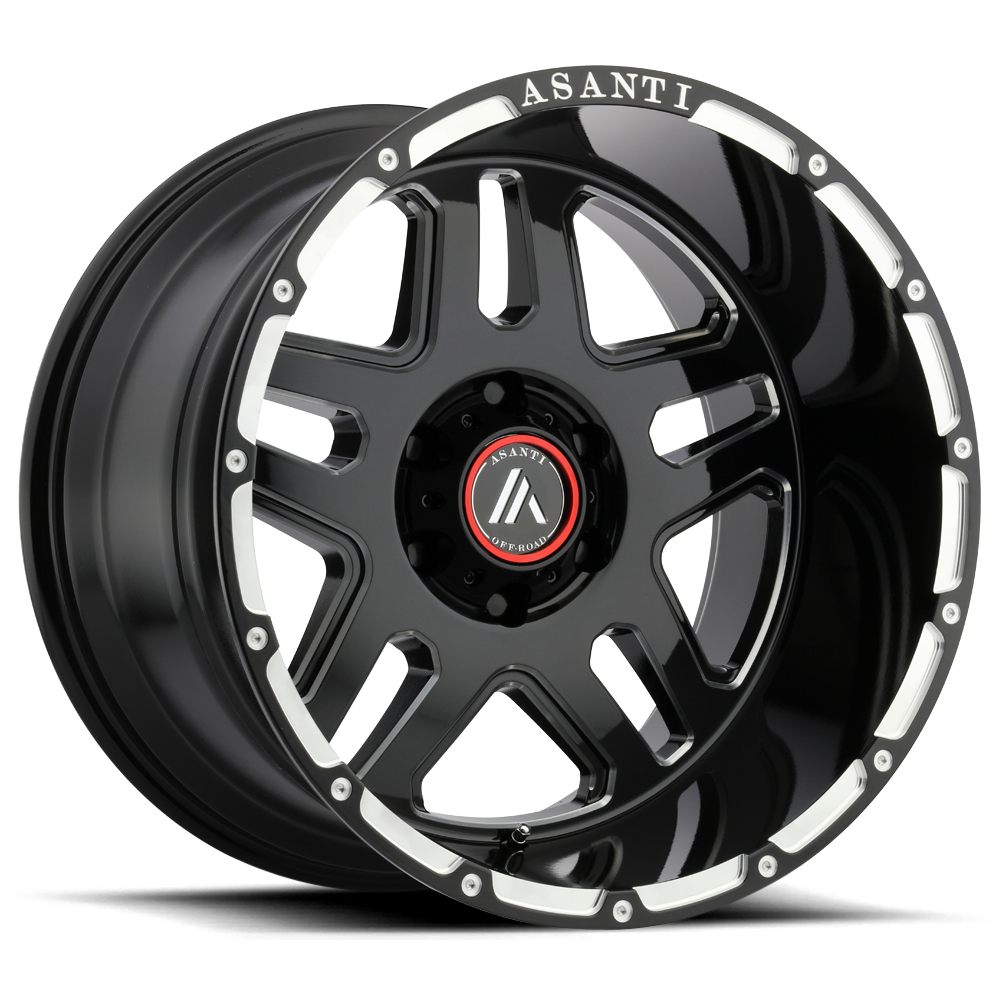 Asanti Off Road AB809 ENFORCER 20X9 GLOSS BLACK MILLED 6X135 - AB809-20906318GM