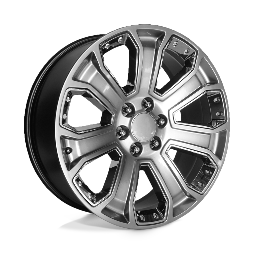 Performance Replicas PR113 20X9 HYPER SILVER DARK WITH CHROME ACCENTS 6X5.5 - 113HC-295824
