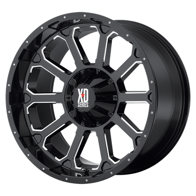 XD XD806 BOMB 18X9 GLOSS BLACK WITH MILLED ACCENTS 5X4.5 - XD