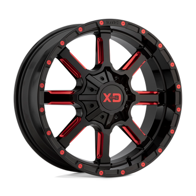 XD XD838 MAMMOTH 20X9 GLOSS BLACK MILLED WITH RED TINT CLEAR COAT