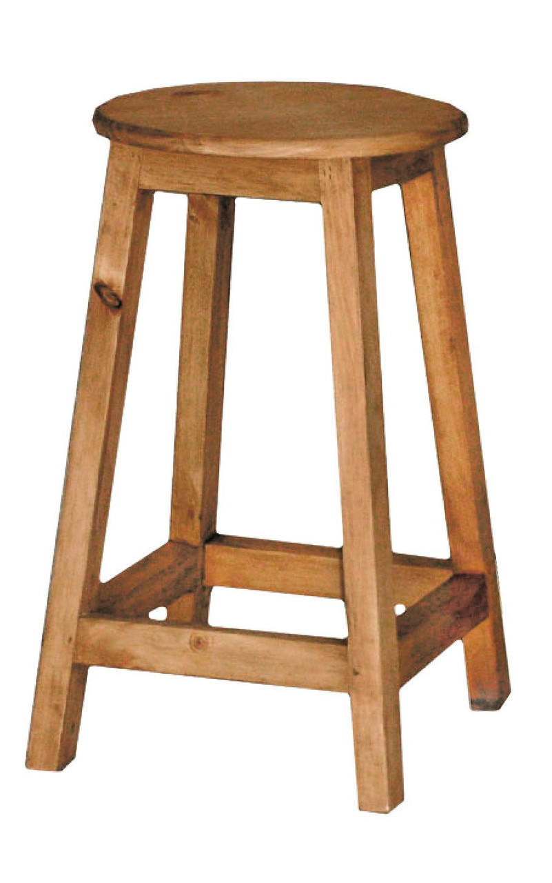 Barro Rustic Pine Wood Counter Stool