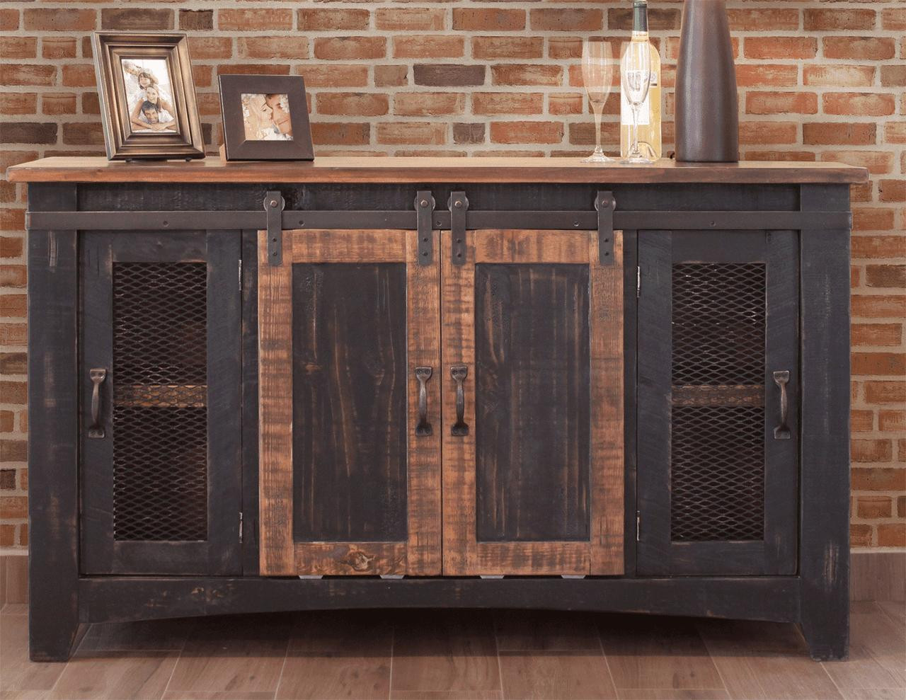 rustic media cabinet