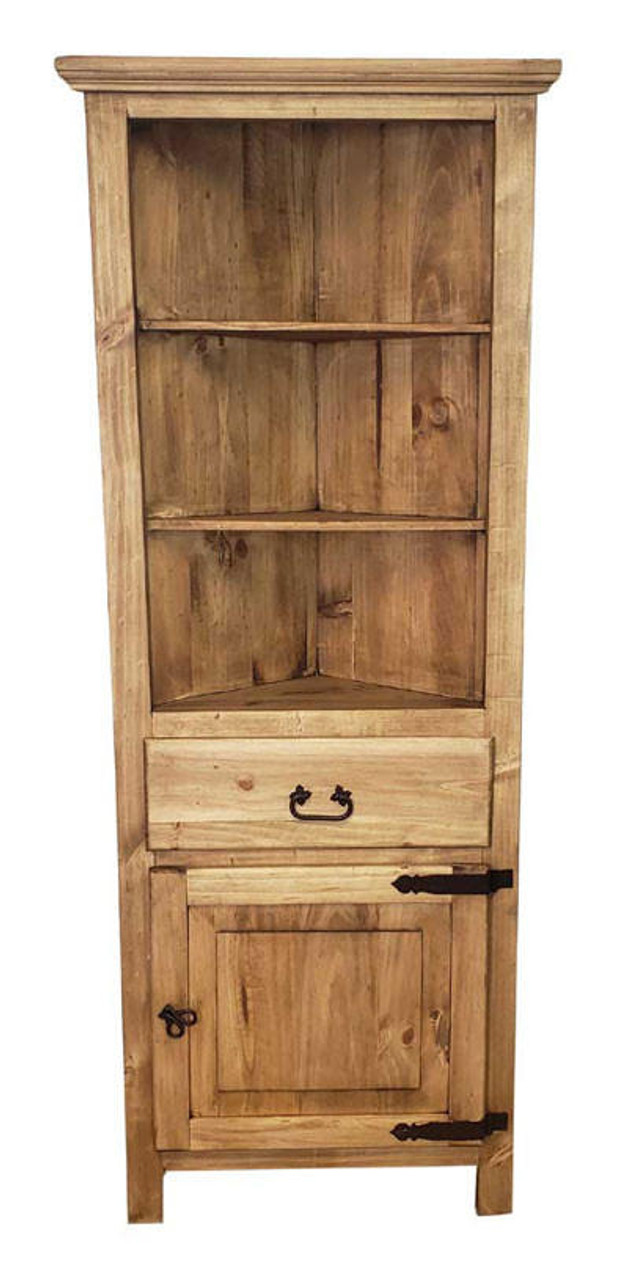 Rustic pine corner cabinet store