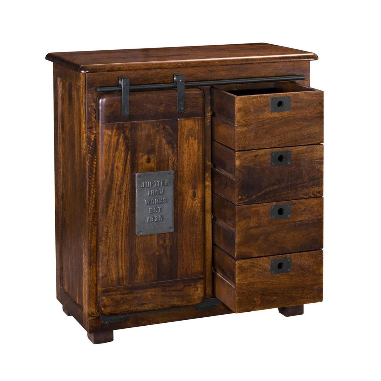 Tall Nightstand, Bedside Table with 1 Drawers and Storage Shelf, Indus