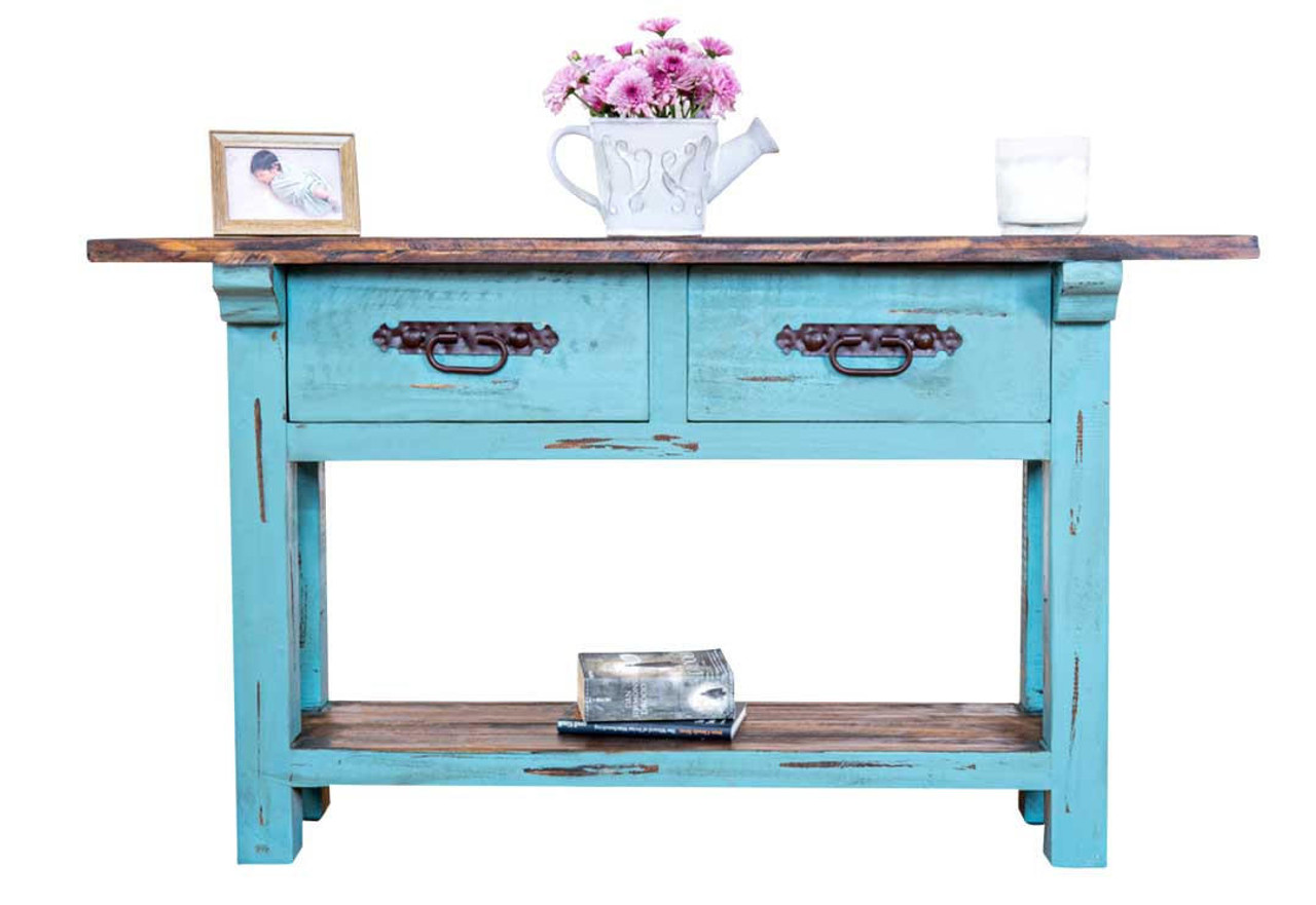 Turquoise Sofa Table Turquoise Console Table   San Carlos Imports Saltillo Antique Turquoise Sofa Table 53l  92222.1700355700 