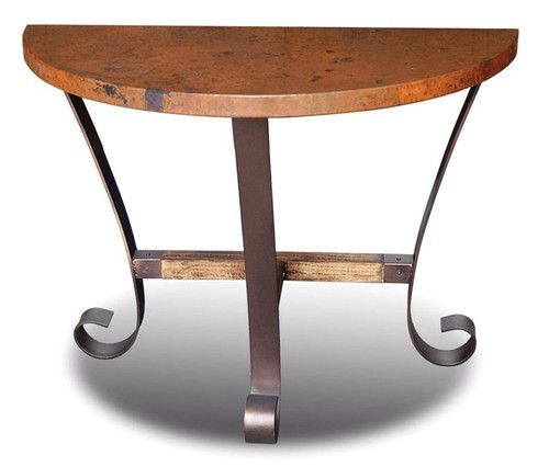 San Carlos Imports Ridge Half Moon Copper Console Table 