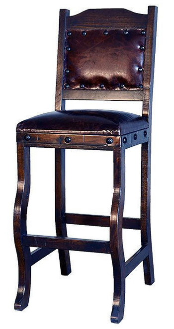  Granada Rustic Leather Counter Stool with Back 