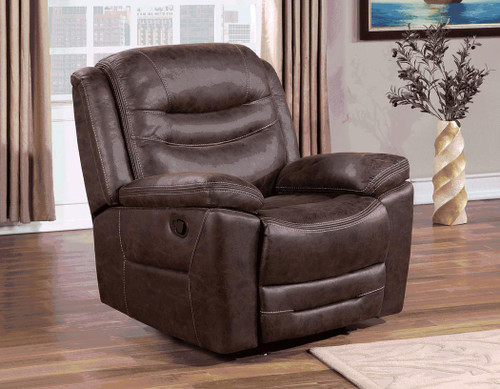 SSIL Stetson Rustic Faux Leather Chair Recliner & Glider 