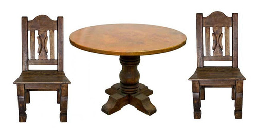 LMT Rustic Copper Table Set w/ 4 Chairs 