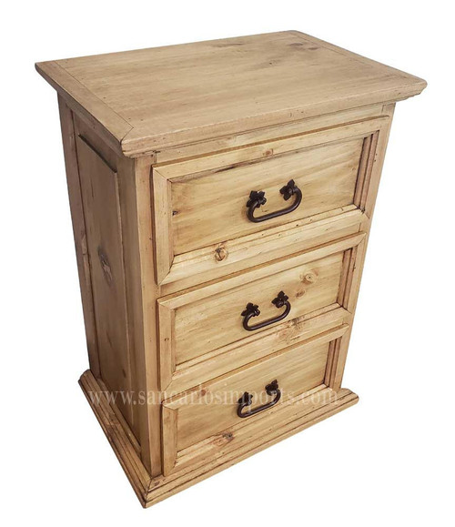 Saltillo Rustic Collection Saltillo Rustic 3 Drawer Nightstand 