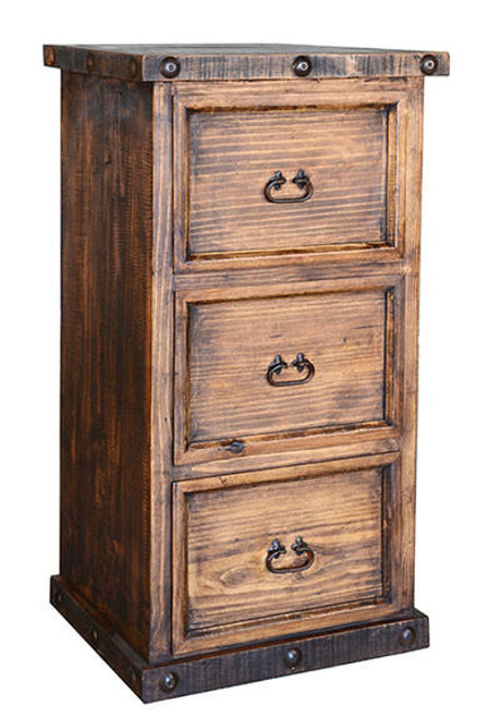  Old West Rustic 3 Drawer File Cabinet 