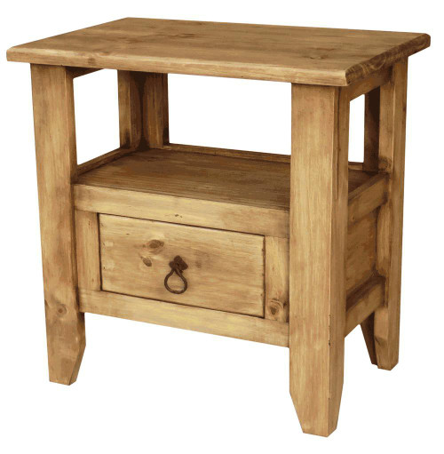 ZPR Sierra Rustic End Table With Drawer 