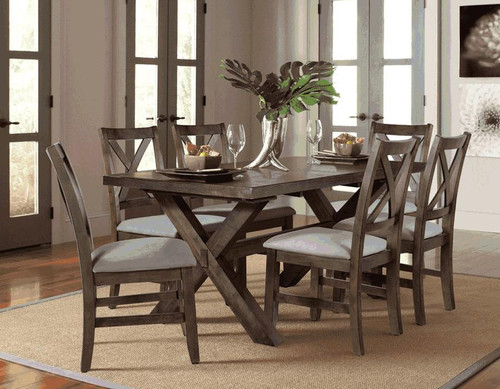 Rustic 7 Piece Dining Table Set