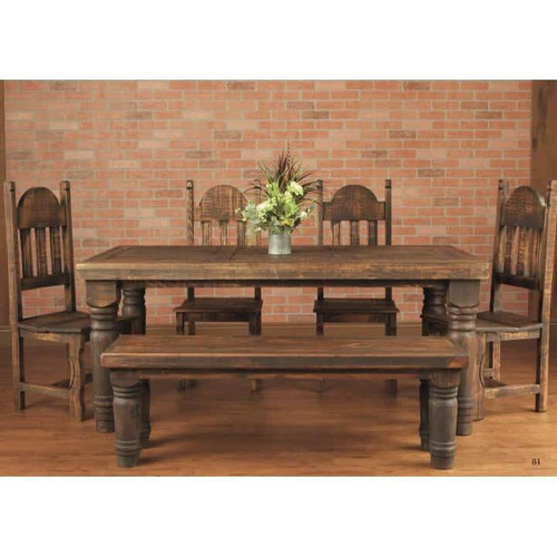 Rustic Dining Table Set with Bench