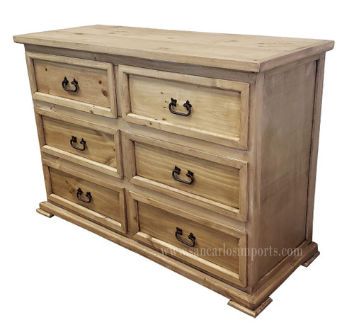 Saltillo Rustic Collection Saltillo Rustic Mission Six Drawer Dresser 49" 