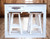  Saltillo Rustic White Kitchen Island W/ Stools 