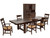 San Carlos Imports Modesto Rustic Mahogany Dining Table & China Cabinet Set 