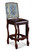 San Carlos Imports Toledo Rustic Leather Bar Stool W/ Tapestry Fabric 