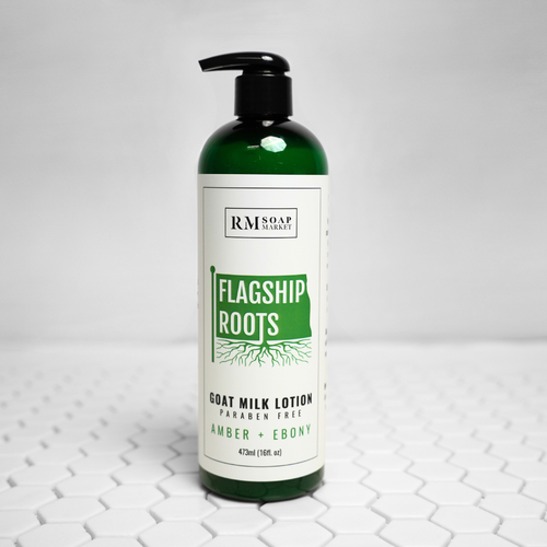 FLAGSHIP ROOTS Amber + Ebony Goat Milk Lotion 16oz