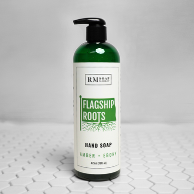 FLAGSHIP ROOTS Amber + Ebony Hand Soap 16oz - RM Soap Market