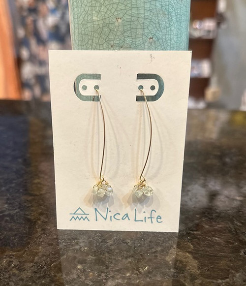 Aquamarine - Intention & Healing Earrings in Gold