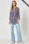 Plus Size 3/4 Sleeve Lizzy Wrinkle Free Top Navy