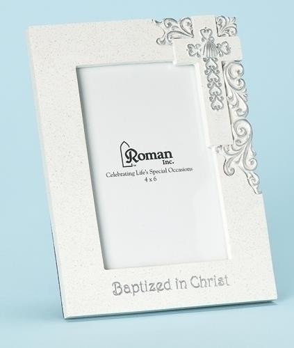 Silver Scroll Baptism Frame Irish Religious Gifts