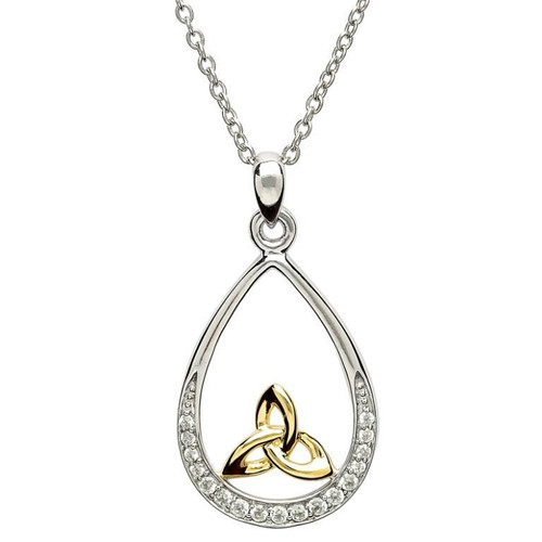 Sterling Silver Trinity Knot w/ Crystals Necklace Sterling Silver Trinity Knot w/ Crystals Necklace
