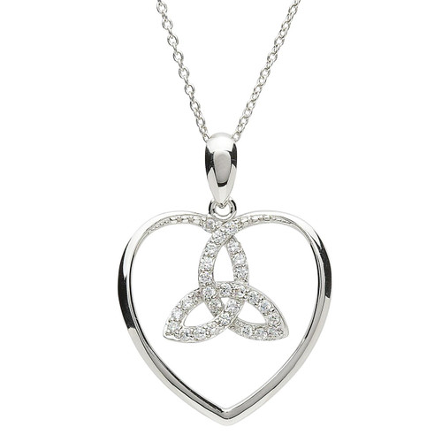 Sterling Silver Heart with Trinity Knot Necklace
