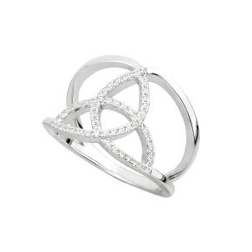 Sterling Silver CZ Trinity Knot Ring Sterling Silver CZ Trinity Knot Ring