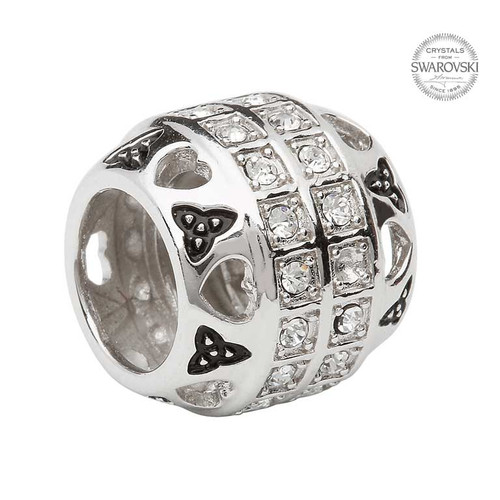 Heart Trinity Knot Stone Set Bead