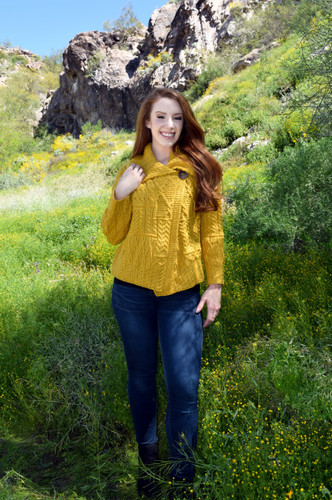 Aran Woollen Mills 1 Button Sunflower Sweater