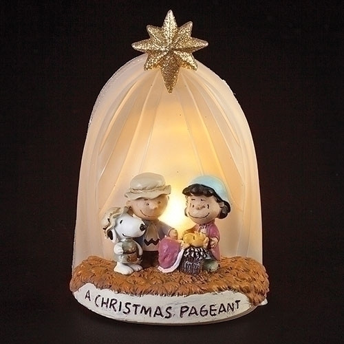 5.5"H PEANUTS NATIVITY PAGEANT FIGURINE LED LIGHT UP